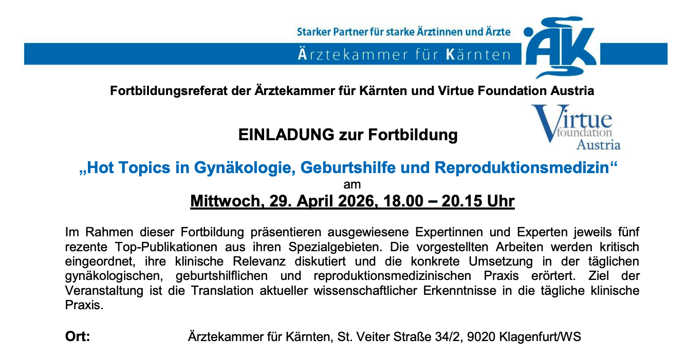 Featured image for “Hot Topics in Gynäkologie, Geburtshilfe und Reproduktionsmedizin 2026”